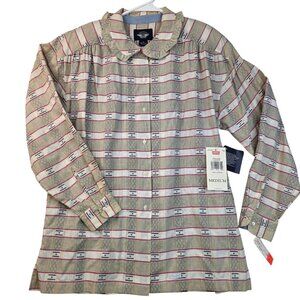 Levis 1991 Blouse Medium English Garden Stripe Button Up Shirt Deadstock Dockers